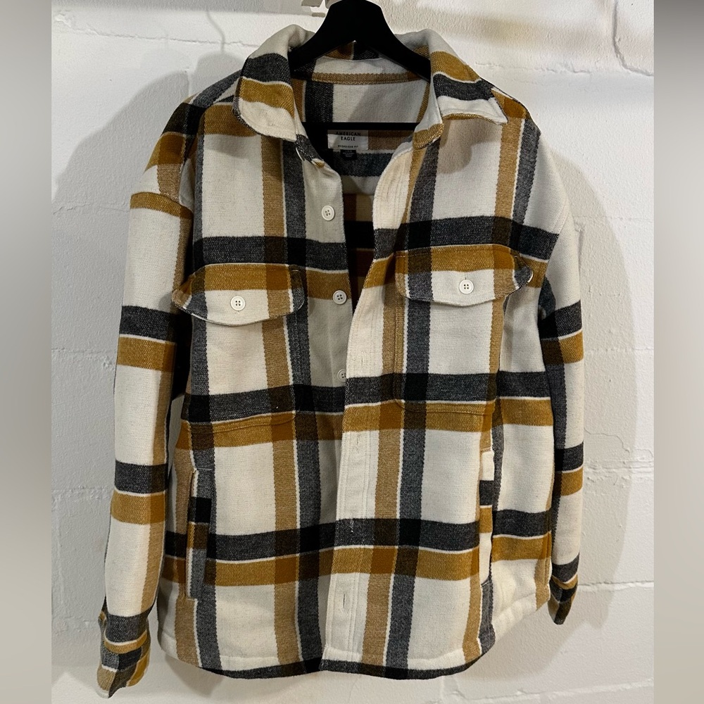 American eagle oversized flannel jacket